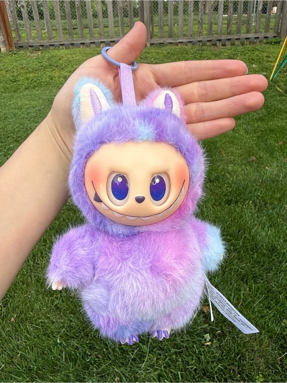 Plush Purple Labubu Pastel Stuffed  Animal Keychain Plush Toy